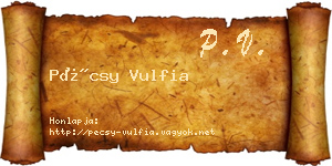 Pécsy Vulfia névjegykártya
